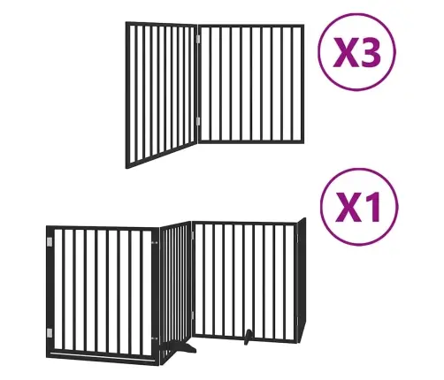 Varteliai Šunims Su Durimis, 10 Segmentų, Juodi, 800cm Tuopa