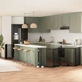 Suņu Vārti Ar Durvīm, Salokāmi, 12 Paneļi, 960 Cm, Papeles Koks Vidaxl