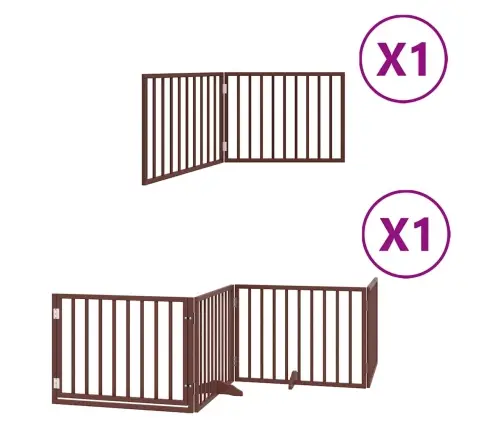 Varteliai Šunims Su Durimis, 6 Segmentai, Rudi, 480cm Tuopa