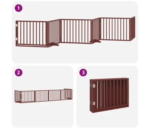 Varteliai Šunims Su Durimis, 6 Segmentai, Rudi, 480cm Tuopa