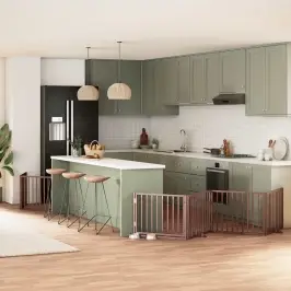 Varteliai Šunims Su Durimis, 6 Segmentai, Rudi, 480cm Tuopa