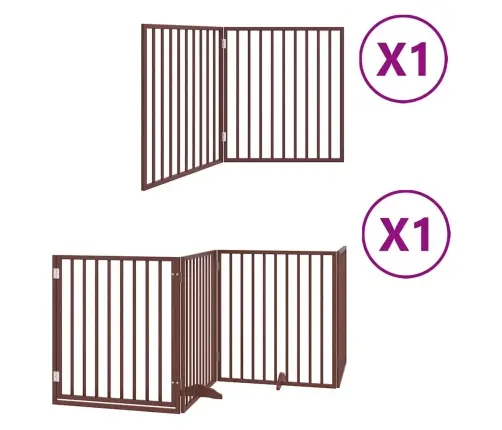 Varteliai Šunims Su Durimis, 6 Segmentai, Rudi, 480cm Tuopa