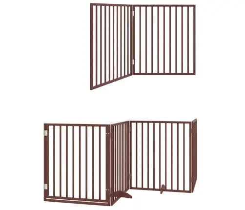 Suņu Vārti Ar Durvīm, Salokāmi, 12 Paneļi, 960 Cm, Papeles Koks Vidaxl