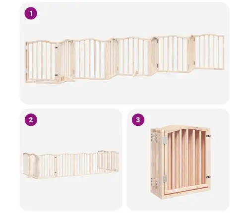 Varteliai Šunims Su Durimis, 9 Segmentai, 450cm Tuopos Mediena