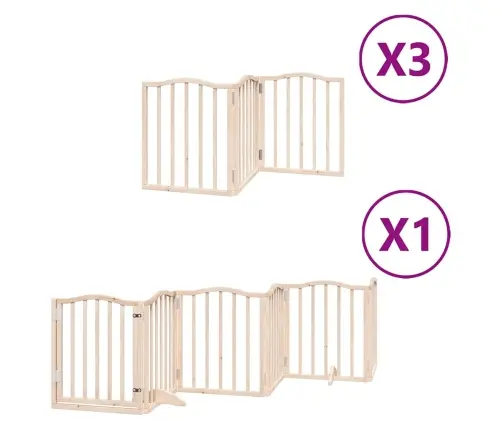 Varteliai Šunims Su Durimis, 15 Segmentų, 750cm Tuopos Mediena