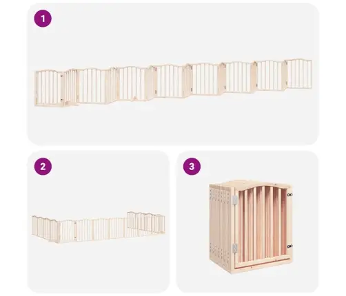 Varteliai Šunims Su Durimis, 15 Segmentų, 750cm Tuopos Mediena