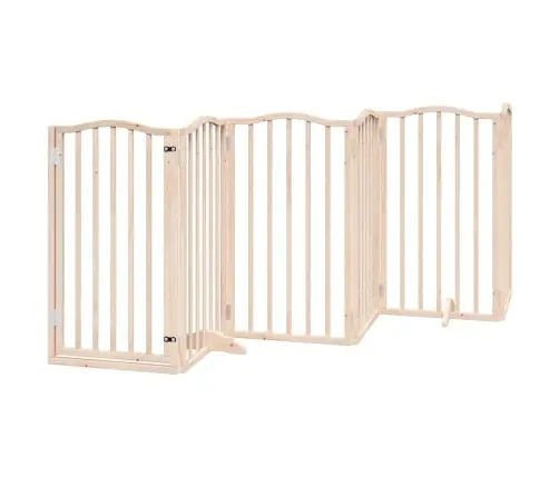 Suņu Vārti Ar Durvīm, Salokāmi, 12 Paneļi, 600 Cm, Papeles Koks Vidaxl