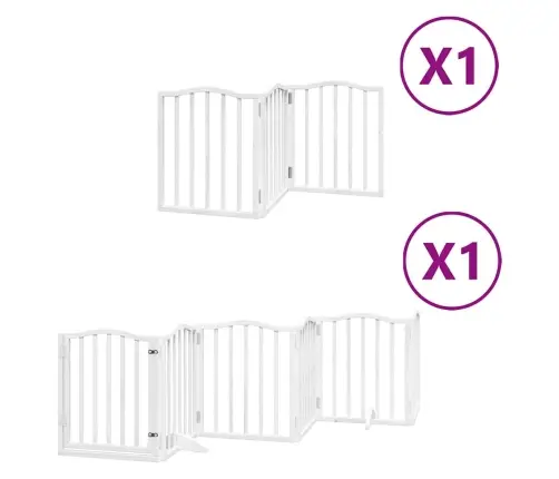 Suņu Vārti Ar Durvīm, Salokāmi, 9 Paneļi, 450 Cm, Papeles Koks Vidaxl