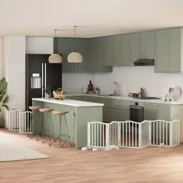 Suņu Vārti Ar Durvīm, Salokāmi, 12 Paneļi, 600 Cm, Papeles Koks Vidaxl