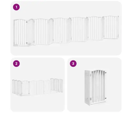 Varteliai Šunims Su Durimis, 12 Segmentų, Balti, 600cm Tuopa