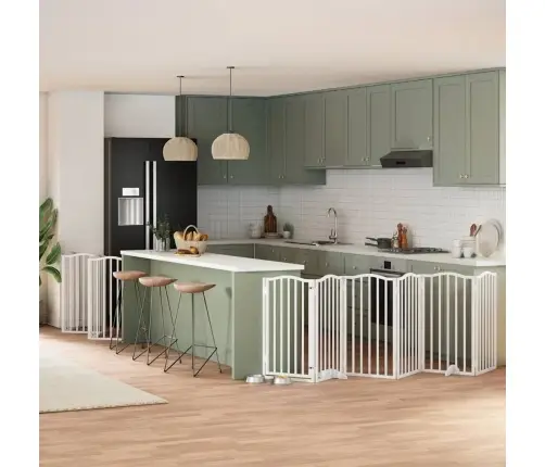 Varteliai Šunims Su Durimis, 12 Segmentų, Balti, 600cm Tuopa