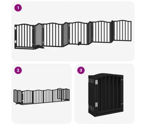 Varteliai Šunims Su Durimis, 9 Segmentai, Juodi, 450cm Tuopa