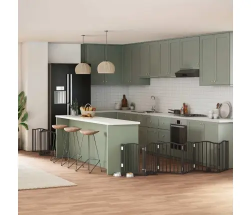 Varteliai Šunims Su Durimis, 9 Segmentai, Juodi, 450cm Tuopa