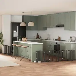 Suņu Vārti Ar Durvīm, Salokāmi, 12 Paneļi, 600 Cm, Papeles Koks Vidaxl