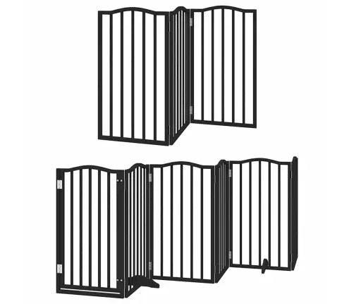Suņu Vārti Ar Durvīm, Salokāmi, 9 Paneļi, 450 Cm, Papeles Koks Vidaxl