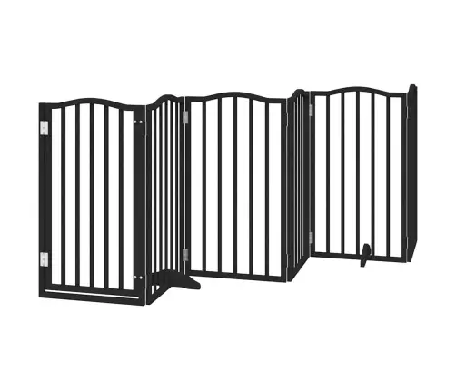 Suņu Vārti Ar Durvīm, Salokāmi, 9 Paneļi, 450 Cm, Papeles Koks Vidaxl