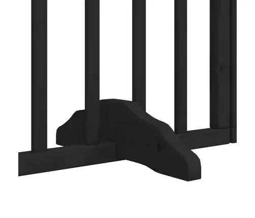 Kokkupandav Koeravärav Uksega, 12 Paneeli, Must 600 cm Pappel