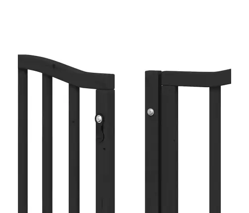 Kokkupandav Koeravärav Uksega, 12 Paneeli, Must 600 cm Pappel