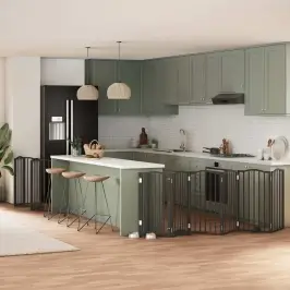 Kokkupandav Koeravärav Uksega, 15 Paneeli, Must 750 cm Pappel