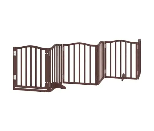 Suņu Vārti Ar Durvīm, Salokāmi, 9 Paneļi, 450 Cm, Papeles Koks Vidaxl