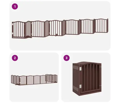 Varteliai Šunims Su Durimis, 12 Segmentų, Rudi, 600cm Tuopa