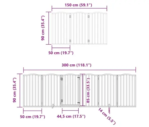 Varteliai Šunims Su Durimis, 12 Segmentų, Rudi, 600cm Tuopa
