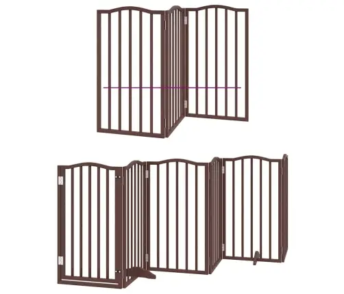 Suņu Vārti Ar Durvīm, Salokāmi, 15 Paneļi, 750 Cm, Papeles Koks Vidaxl