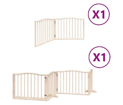 Suņu Vārti Ar Durvīm, Salokāmi, 6 Paneļi, 480 Cm, Papeles Koks Vidaxl