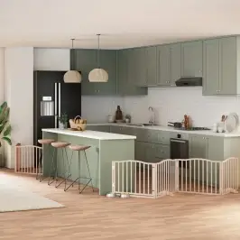 Kokkupandav Koeravärav Uksega, 6 Paneeli, 480 cm Paplipuit