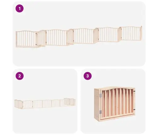 Suņu Vārti Ar Durvīm, Salokāmi, 10 Paneļi, 800 Cm, Papeles Koks Vidaxl