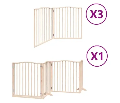 Suņu Vārti Ar Durvīm, Salokāmi, 10 Paneļi, 800 Cm, Papeles Koks Vidaxl