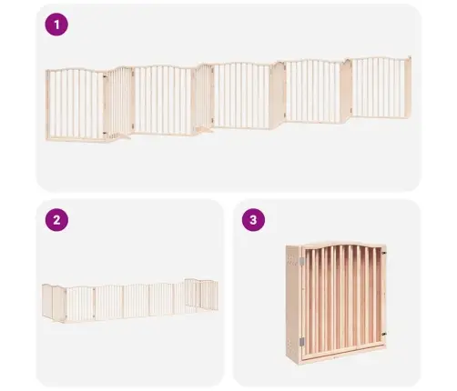 Suņu Vārti Ar Durvīm, Salokāmi, 10 Paneļi, 800 Cm, Papeles Koks Vidaxl