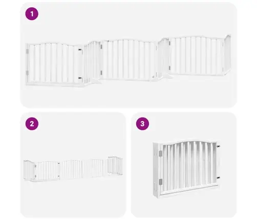 Suņu Vārti Ar Durvīm, Salokāmi, 6 Paneļi, 480 Cm, Papeles Koks Vidaxl