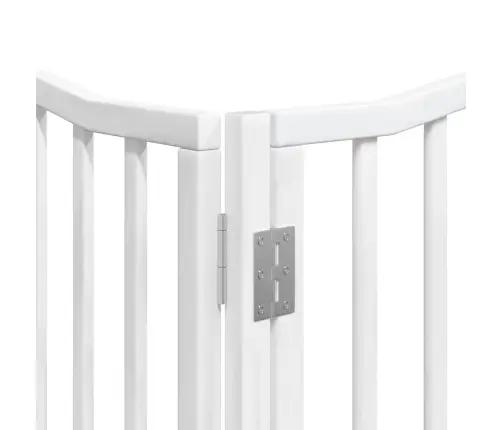 Kokkupandav Koeravärav Uksega, 8 Paneeli, Valge 640 cm Pappel