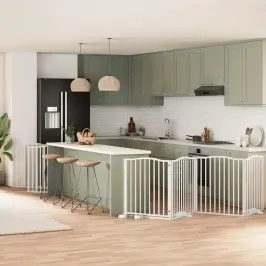 Suņu Vārti Ar Durvīm, Salokāmi, 12 Paneļi, 960 Cm, Papeles Koks Vidaxl