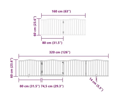 Kokkupandav Koeravärav Uksega, 6 Paneeli, Must 480 cm Pappel