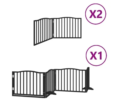 Varteliai Šunims Su Durimis, 8 Segmentai, Juodi, 640cm Tuopa