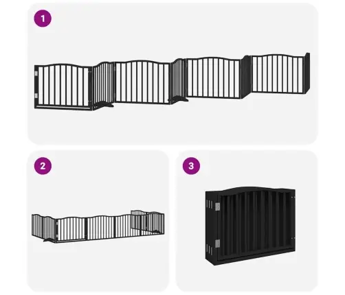 Varteliai Šunims Su Durimis, 8 Segmentai, Juodi, 640cm Tuopa