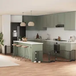 Varteliai Šunims Su Durimis, 8 Segmentai, Juodi, 640cm Tuopa