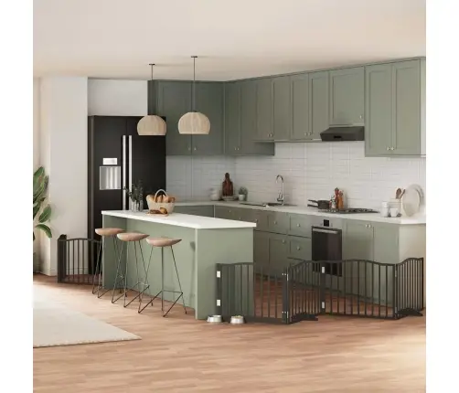 Varteliai Šunims Su Durimis, 8 Segmentai, Juodi, 640cm Tuopa