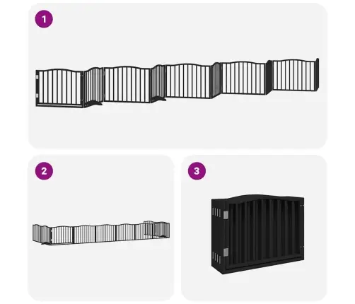 Suņu Vārti Ar Durvīm, Salokāmi, 10 Paneļi, 800 Cm, Papeles Koks Vidaxl