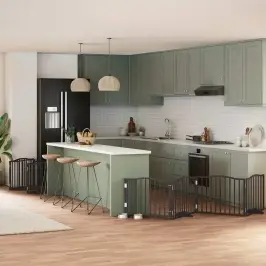 Suņu Vārti Ar Durvīm, Salokāmi, 10 Paneļi, 800 Cm, Papeles Koks Vidaxl