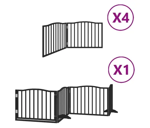 Varteliai Šunims Su Durimis, 12 Segmentų, Juodi, 960cm Tuopa