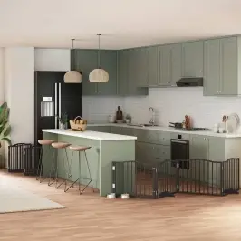 Suņu Vārti Ar Durvīm, Salokāmi, 12 Paneļi, 960 Cm, Papeles Koks Vidaxl