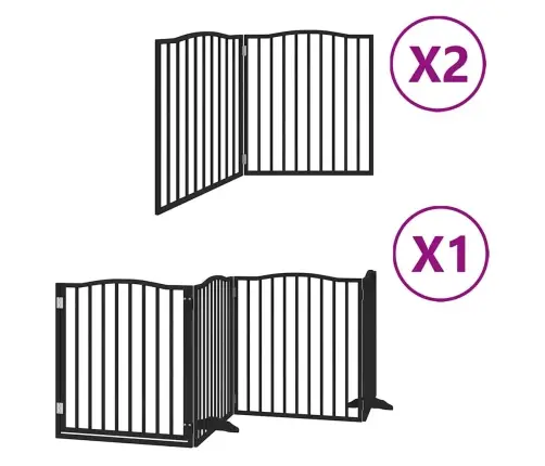 Varteliai Šunims Su Durimis, 8 Segmentai, Juodi, 640cm Tuopa