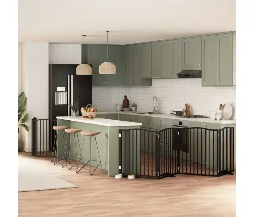 Varteliai Šunims Su Durimis, 8 Segmentai, Juodi, 640cm Tuopa