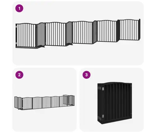 Varteliai Šunims Su Durimis, 10 Segmentų, Juodi, 800cm Tuopa