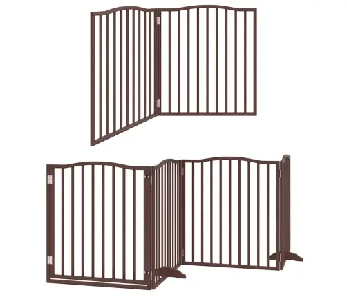 Suņu Vārti Ar Durvīm, Salokāmi, 6 Paneļi, 480 Cm, Papeles Koks Vidaxl