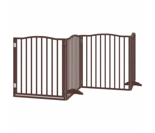 Suņu Vārti Ar Durvīm, Salokāmi, 8 Paneļi, 640 Cm, Papeles Koks Vidaxl