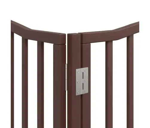 Suņu Vārti Ar Durvīm, Salokāmi, 8 Paneļi, 640 Cm, Papeles Koks Vidaxl